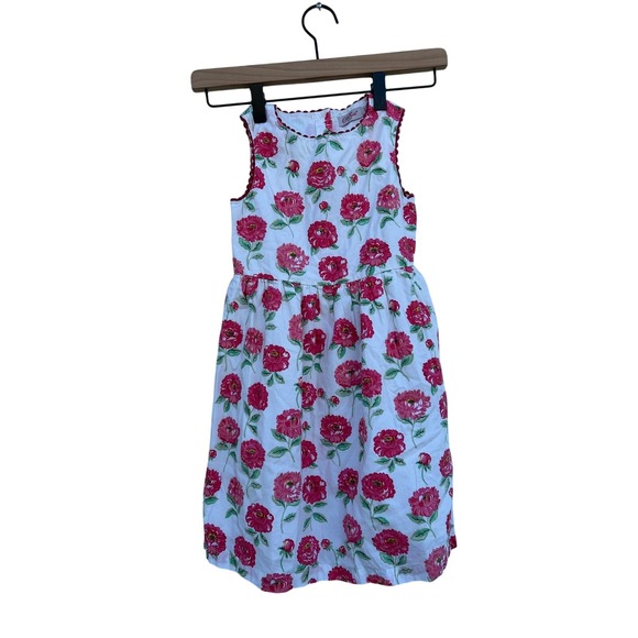 Cath Kidston Cath Kids London Floral Dress with Red Trim, sz 4-5 years - Picture 1 of 4